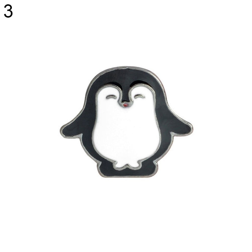 Cute Women Cartoon Panda Penguin Enamel Brooch Pin Button Badge Lapel Jewelry Image 2