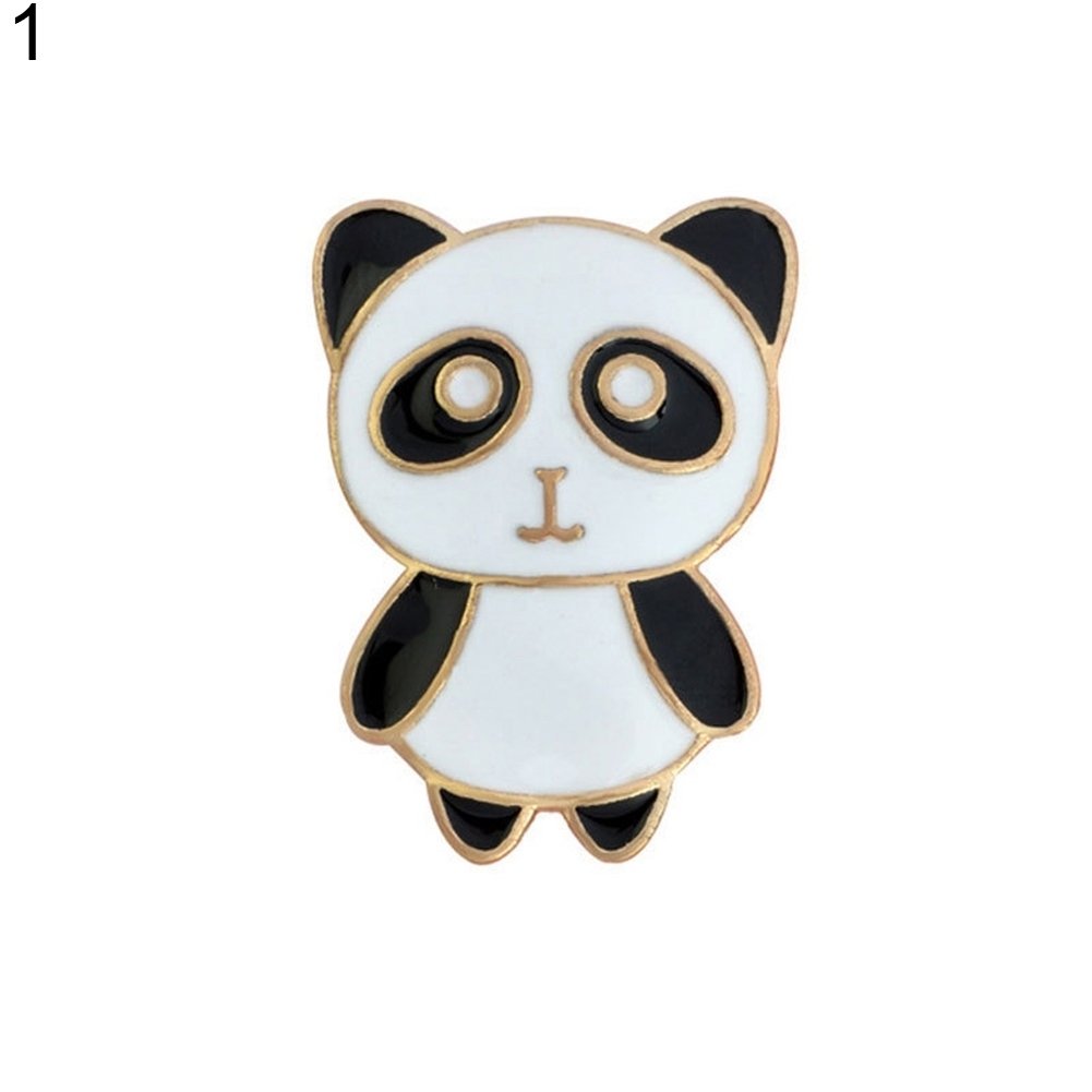 Cute Women Cartoon Panda Penguin Enamel Brooch Pin Button Badge Lapel Jewelry Image 4