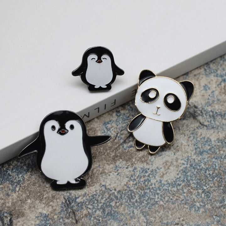 Cute Women Cartoon Panda Penguin Enamel Brooch Pin Button Badge Lapel Jewelry Image 7