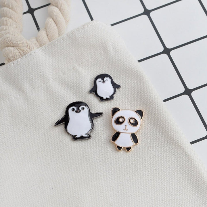 Cute Women Cartoon Panda Penguin Enamel Brooch Pin Button Badge Lapel Jewelry Image 10