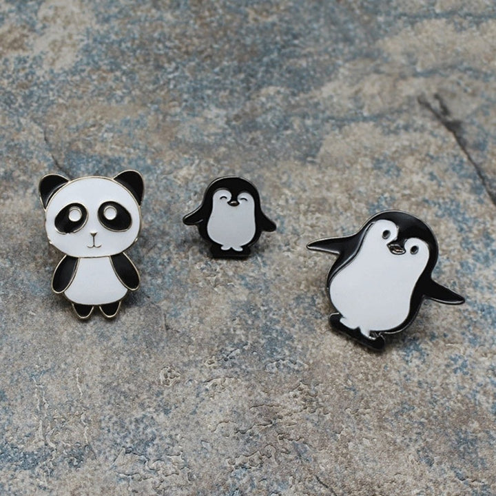 Cute Women Cartoon Panda Penguin Enamel Brooch Pin Button Badge Lapel Jewelry Image 12