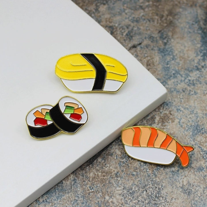 Enamel Unisex Sushi Brooch Pin Denim Jacket Coat Leather Jewelry Badge Decor Image 7