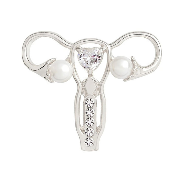 Badge Elegant Lovely Creative Rhinestone Uterus Brooch for Gift Image 1