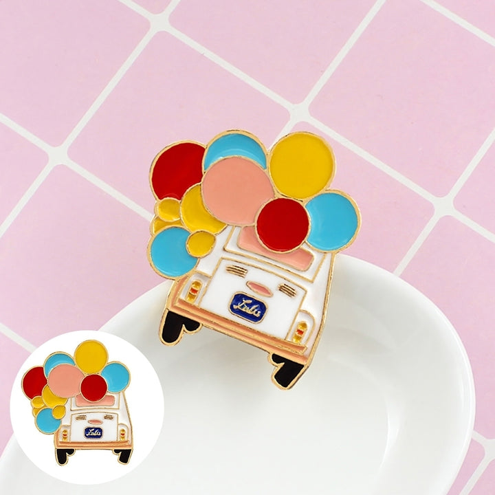 Cute Balloon Bus Fruit Juice Pattern Enamel Brooch Pin Kids Clothing Bag Hat Decor Image 9