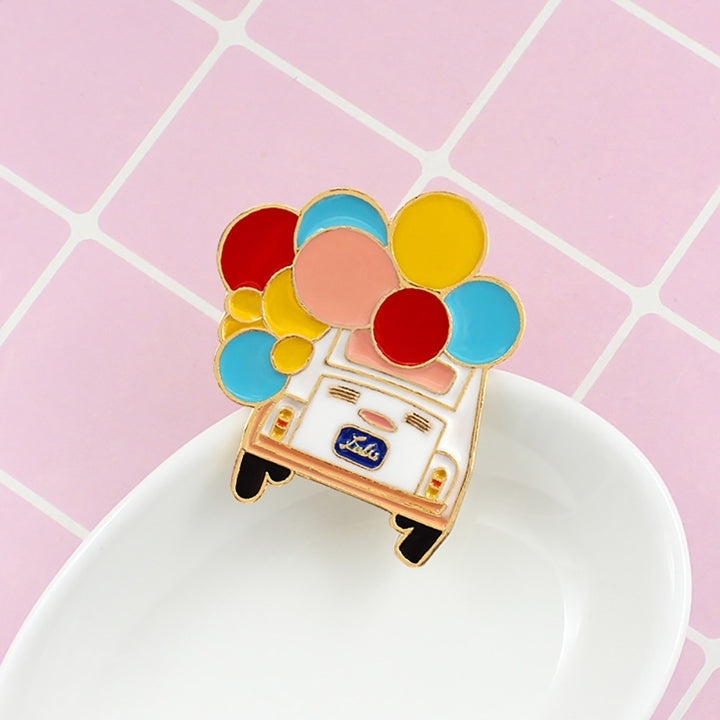 Cute Balloon Bus Fruit Juice Pattern Enamel Brooch Pin Kids Clothing Bag Hat Decor Image 11