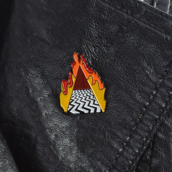 Fashion Burning Mountain Peak Enamel Button Pin Badge Brooch Lapel Jewelry Gift Image 4