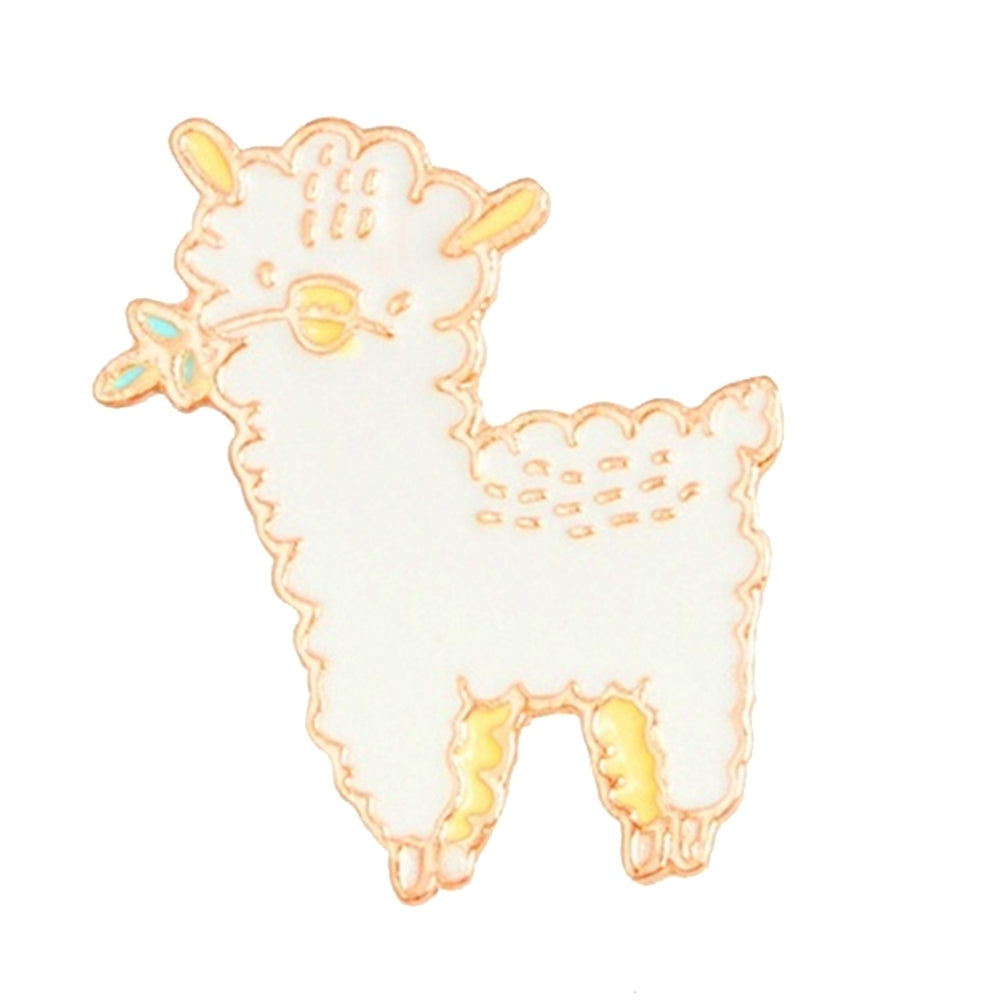 Cute Animal Alpaca Pattern Brooch Pin Casual Clothes Enamel Decor for Kids Adults Image 6