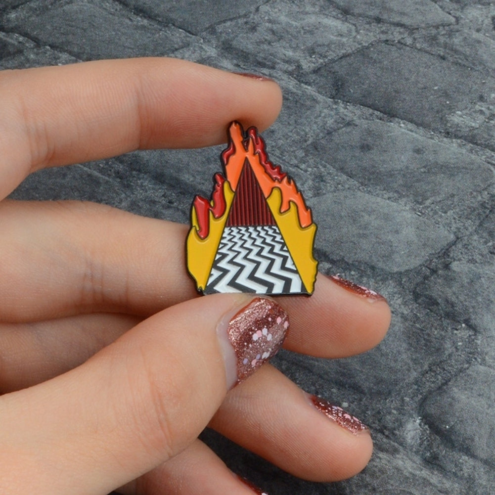 Fashion Burning Mountain Peak Enamel Button Pin Badge Brooch Lapel Jewelry Gift Image 4