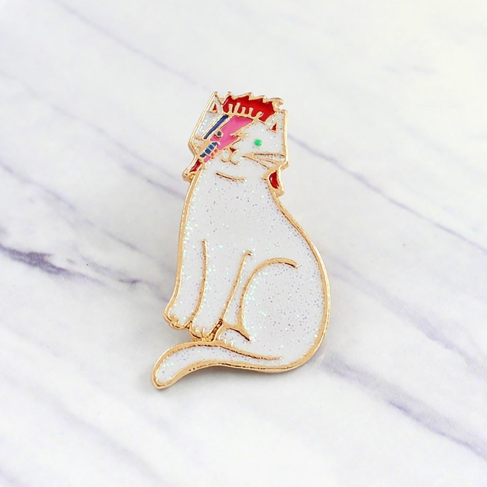 Novelty Unisex Lapel Jacket Badge Enamel Crown Cat Brooch Pin Jewelry Decor Image 4