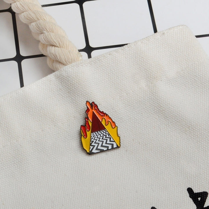 Fashion Burning Mountain Peak Enamel Button Pin Badge Brooch Lapel Jewelry Gift Image 7