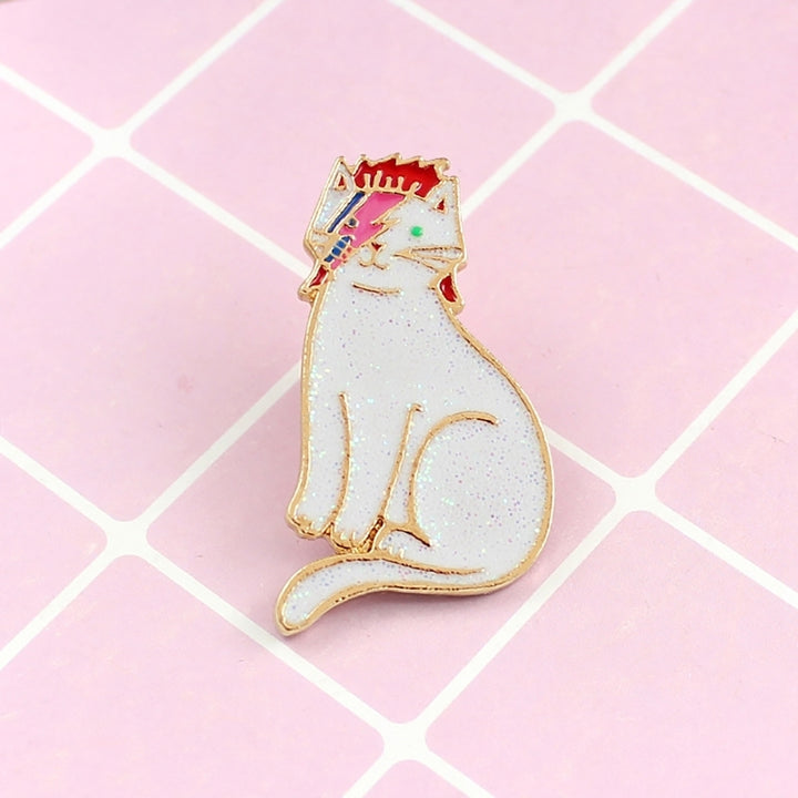 Novelty Unisex Lapel Jacket Badge Enamel Crown Cat Brooch Pin Jewelry Decor Image 7