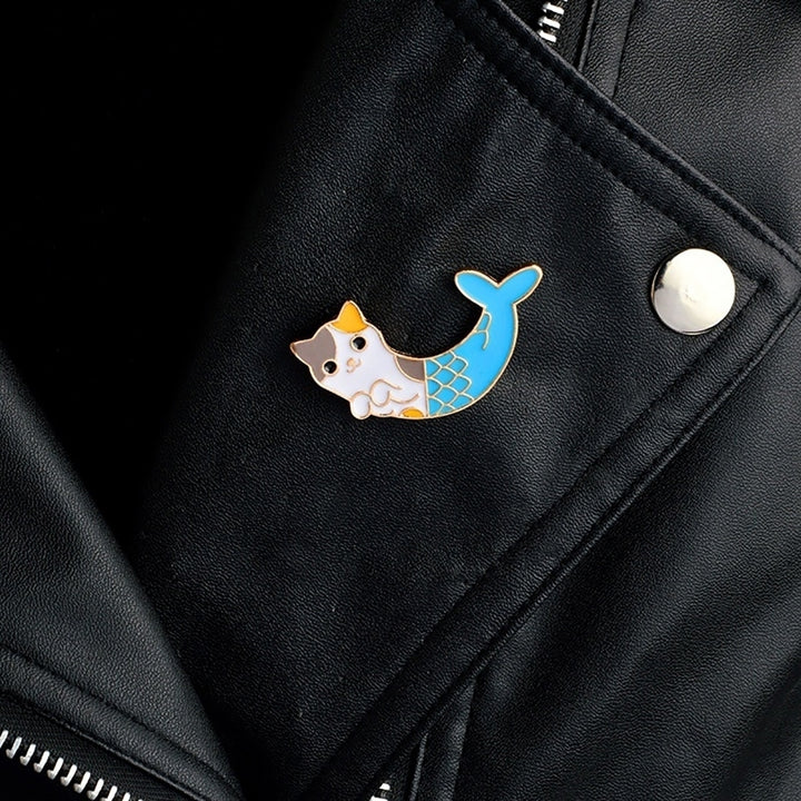 Fashion Unisex Cartoon Cat Brooch Pin Badge Enamel Jacket Denim Jewelry Decor Image 4