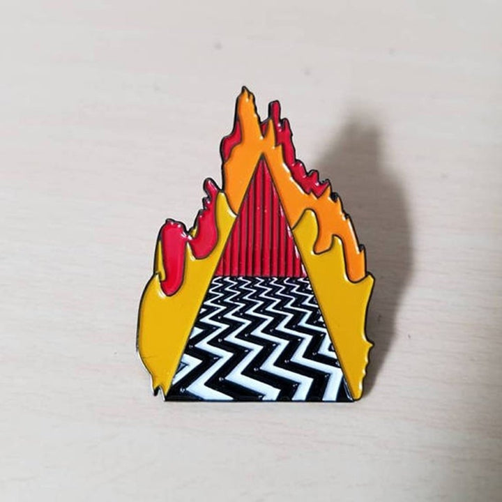 Fashion Burning Mountain Peak Enamel Button Pin Badge Brooch Lapel Jewelry Gift Image 11