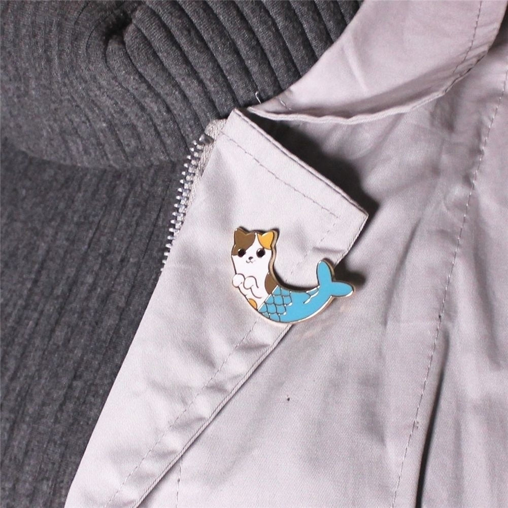 Fashion Unisex Cartoon Cat Brooch Pin Badge Enamel Jacket Denim Jewelry Decor Image 6