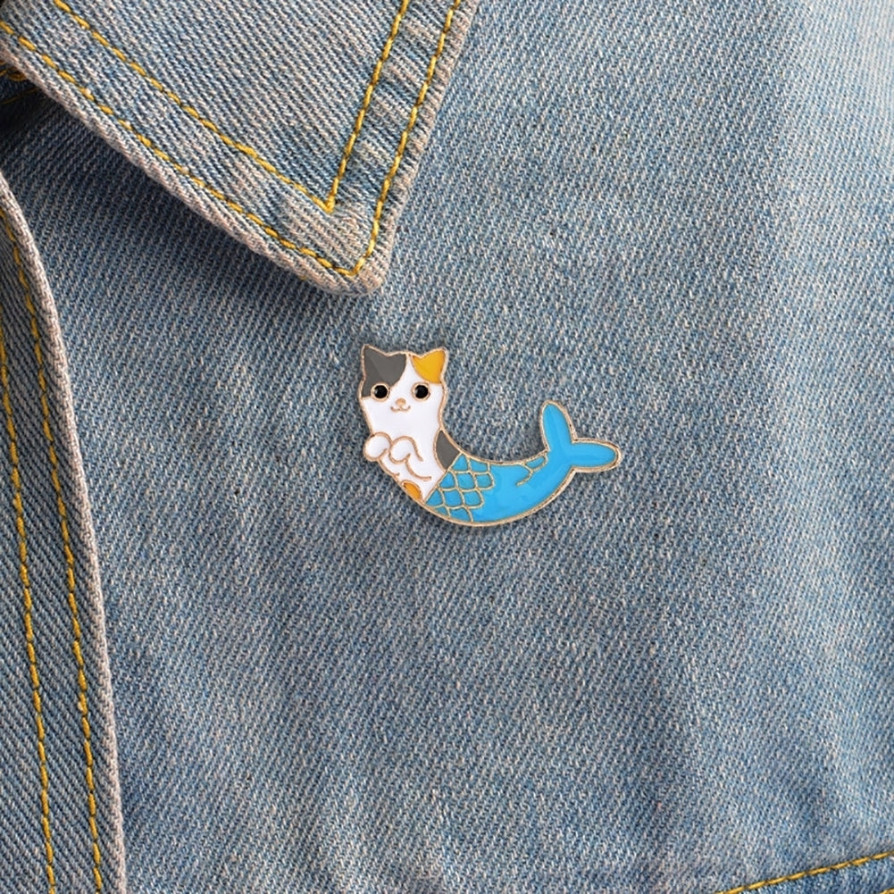 Fashion Unisex Cartoon Cat Brooch Pin Badge Enamel Jacket Denim Jewelry Decor Image 7