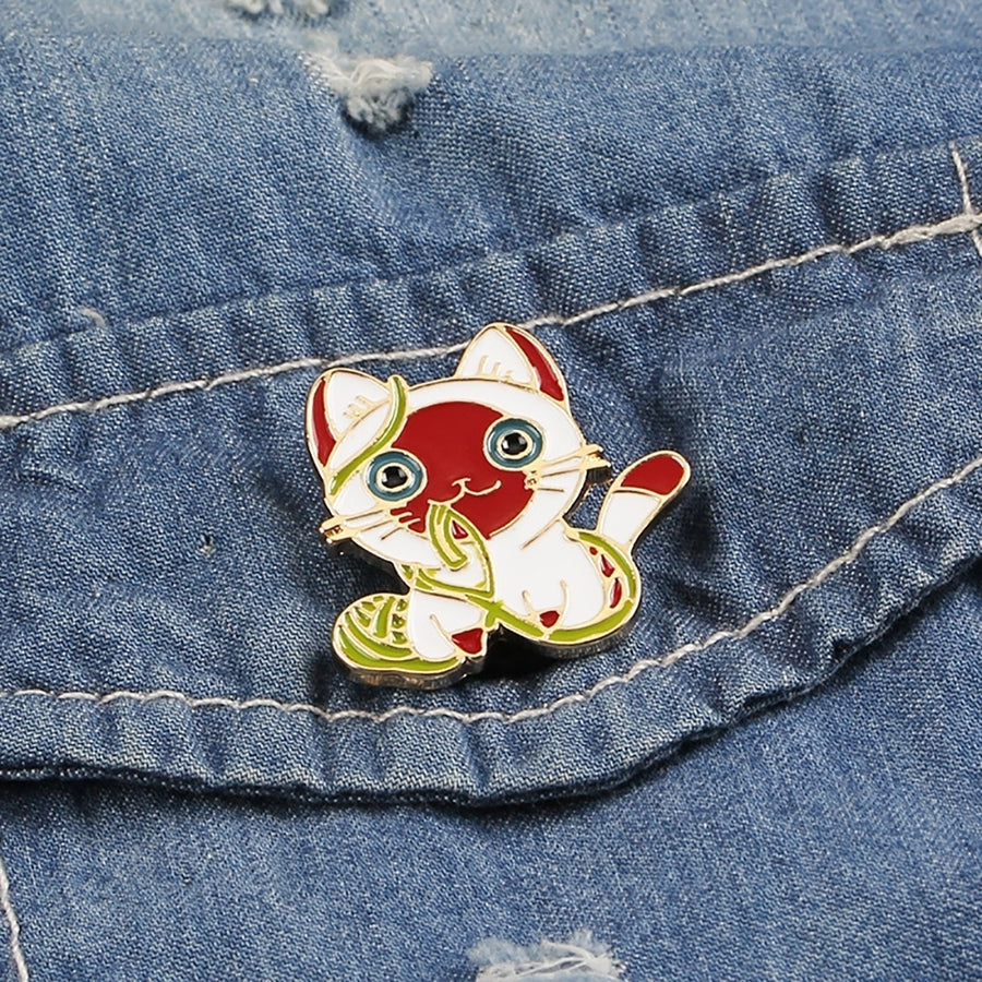 Unisex Cartoon Animal Cat Enamel Brooch Pin Hat Bag Scarf Jewelry Badge Decor Image 1