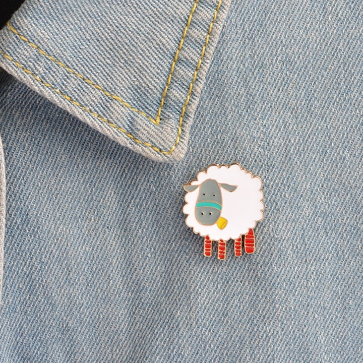 Cute Cartoon Sheep Enamel Brooch Pin Badge Women Jewelry Decor Clothes Accessory Image 1