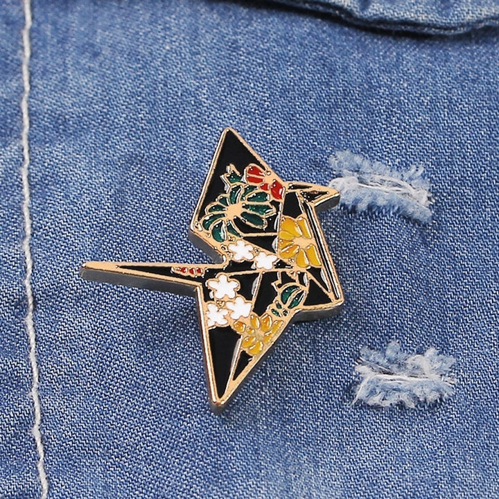 Cute Crane Pattern Badge Unisex Fabric Decor Enamel Brooch Pin Jewelry Gift Image 1