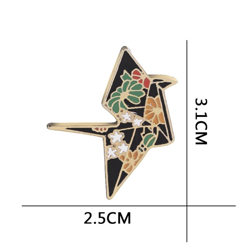 Cute Crane Pattern Badge Unisex Fabric Decor Enamel Brooch Pin Jewelry Gift Image 8