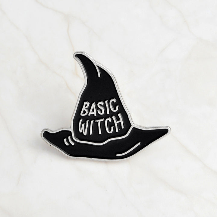 Fashion Unisex Witch Cap Letter Brooch Pin Badge Enamel Jacket Denim Jewelry Image 10