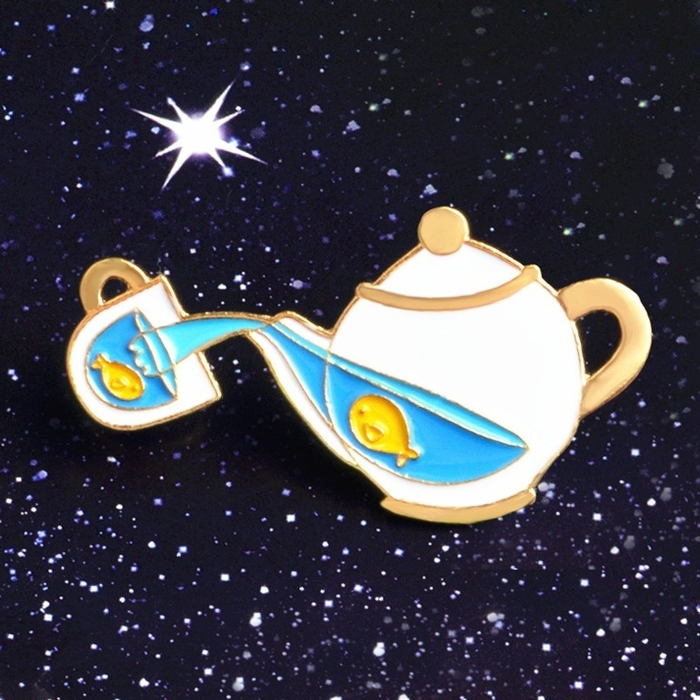 Cartoon Tea Pot Cup Enamel Badge Clothes Decor Coat Jeans Collar Brooch Pin Image 2