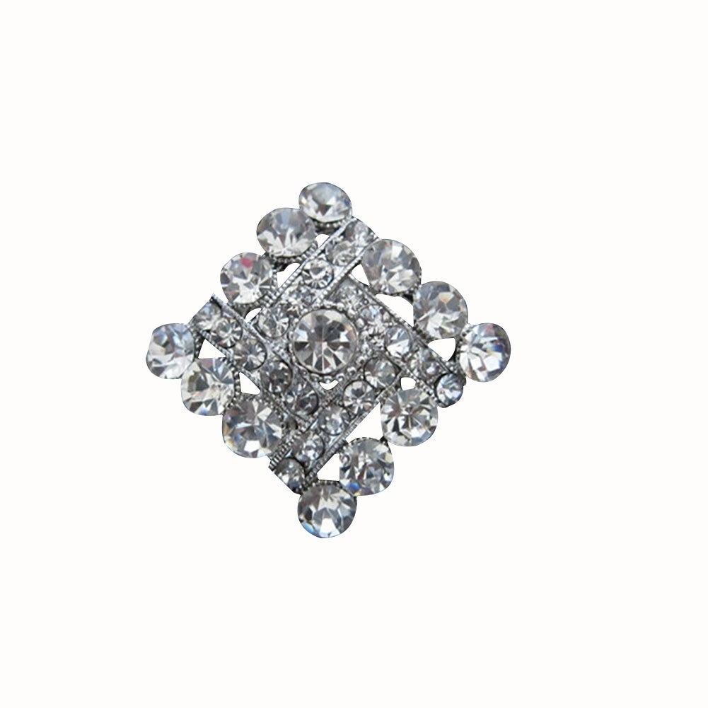 Fashion Women Jewelry Clothes Badge Square Shape Wedding Party Rhinestone Brooch Pin Image 1