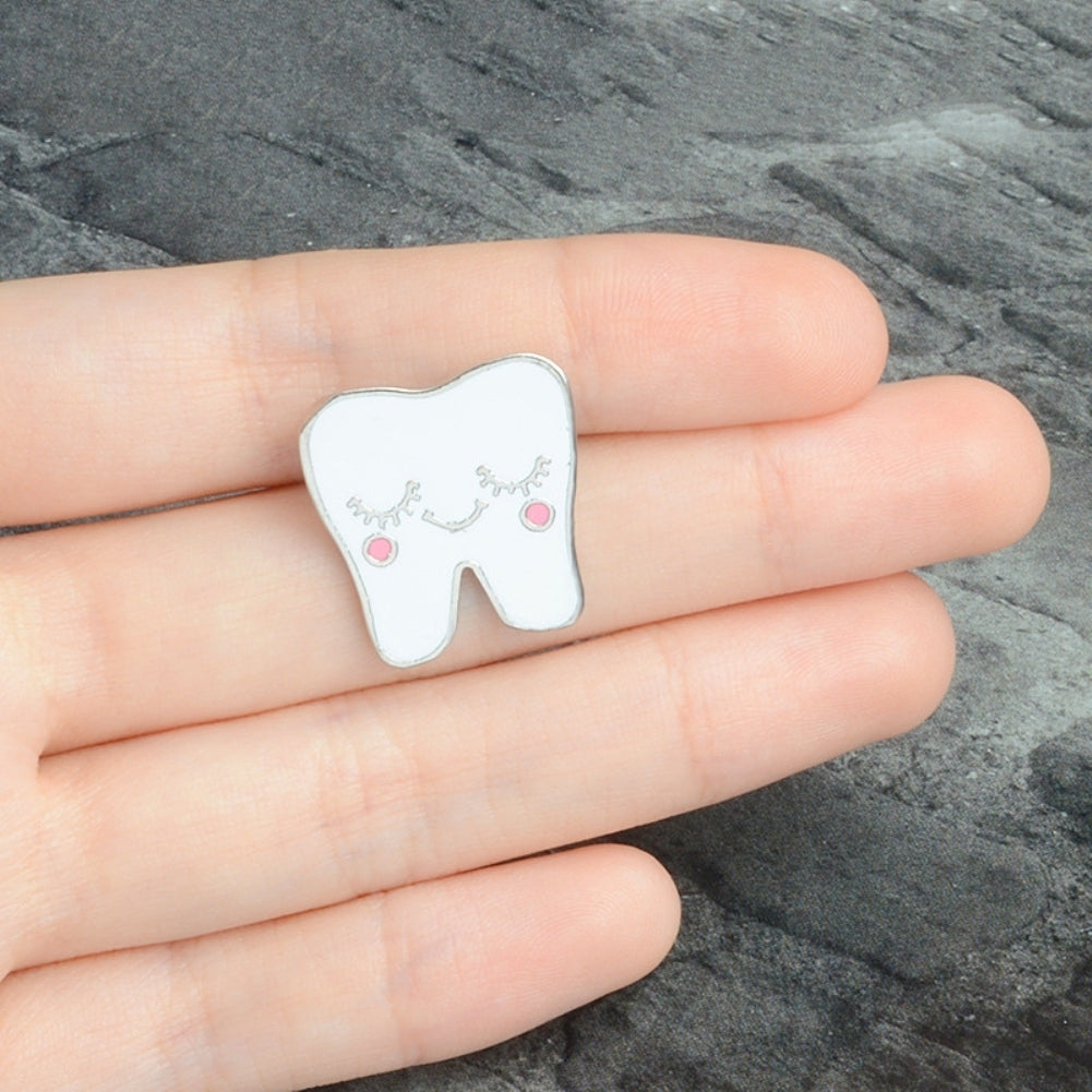 Cute Cartoon Alloy Tooth Pattern Lapel Brooch Pin Unisex Enamel Badge Decor Image 4