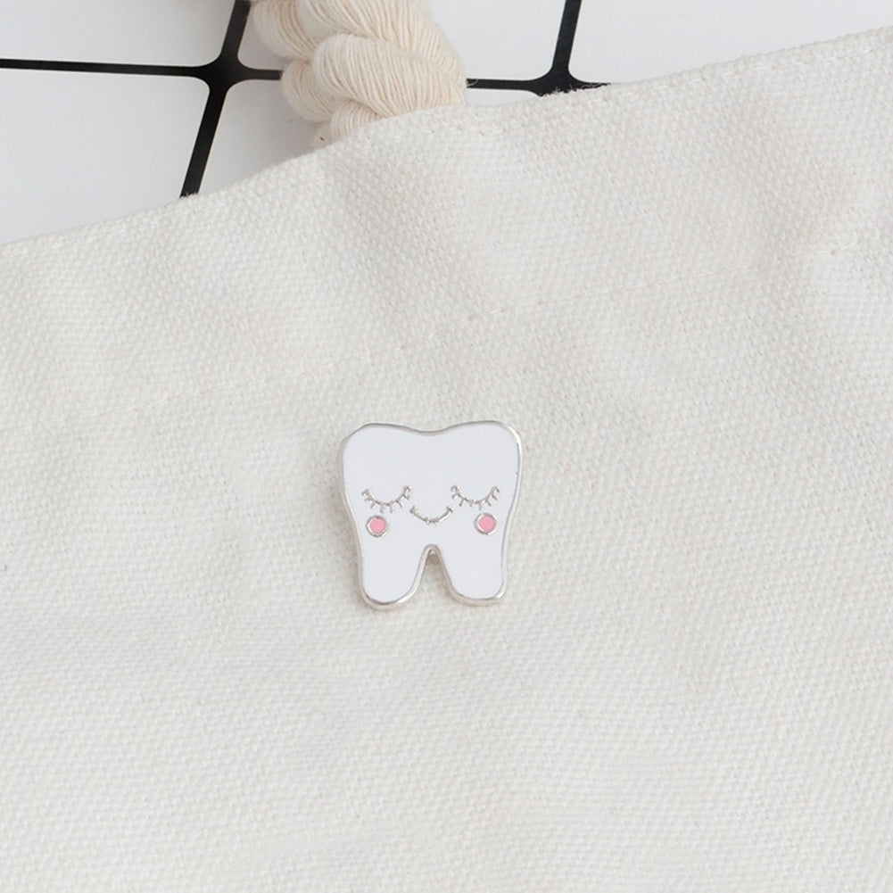 Cute Cartoon Alloy Tooth Pattern Lapel Brooch Pin Unisex Enamel Badge Decor Image 4