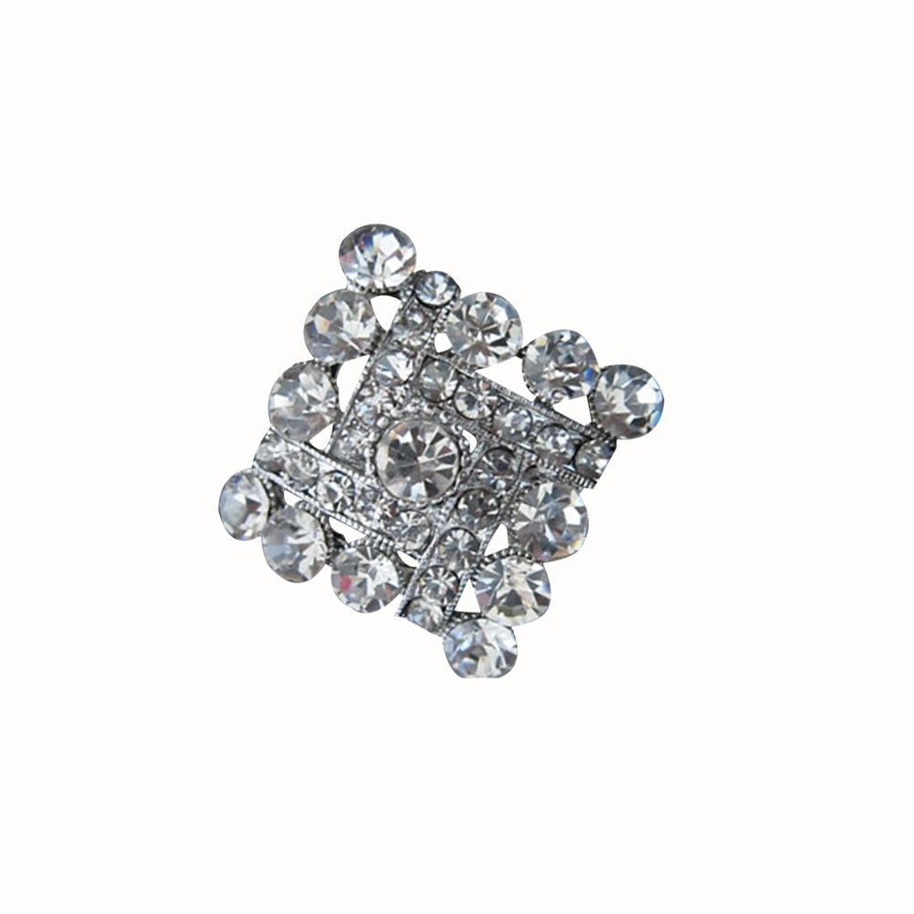 Fashion Women Jewelry Clothes Badge Square Shape Wedding Party Rhinestone Brooch Pin Image 4