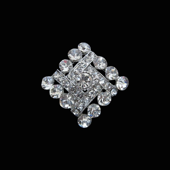 Fashion Women Jewelry Clothes Badge Square Shape Wedding Party Rhinestone Brooch Pin Image 4