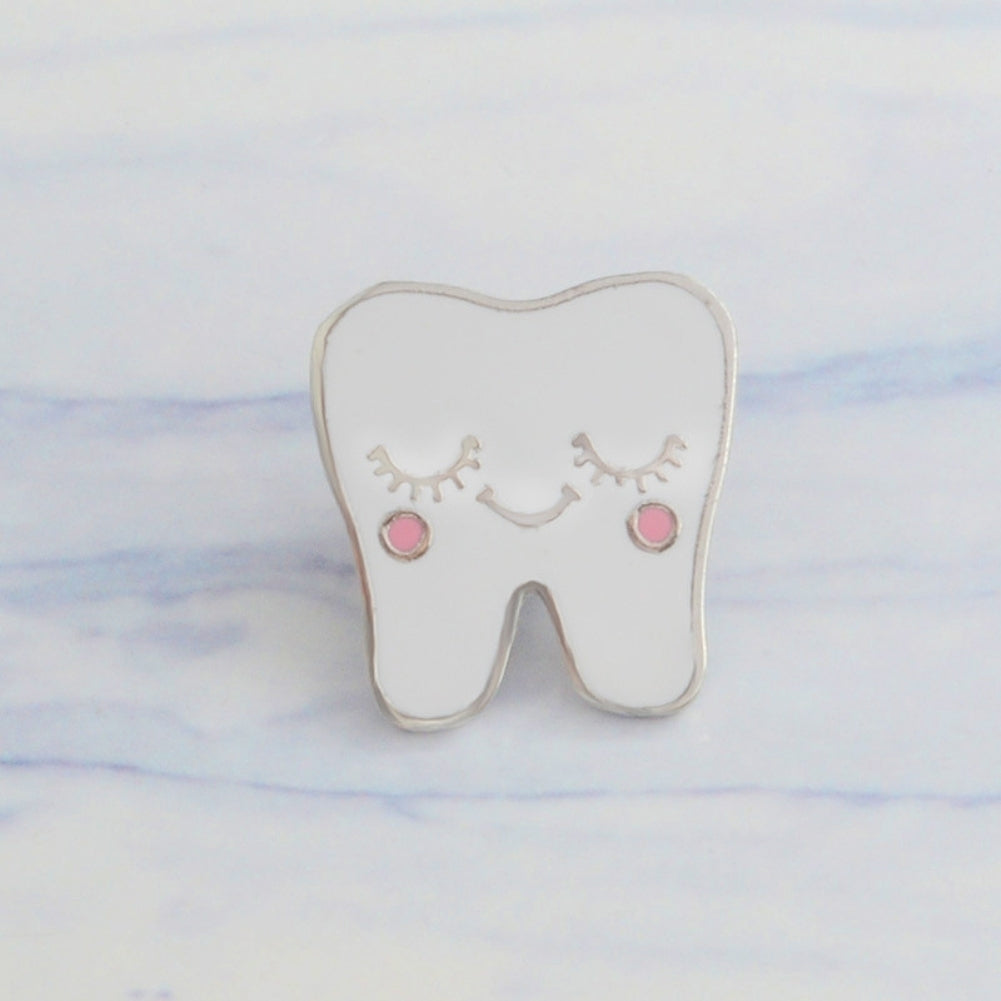 Cute Cartoon Alloy Tooth Pattern Lapel Brooch Pin Unisex Enamel Badge Decor Image 8