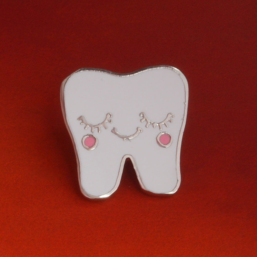 Cute Cartoon Alloy Tooth Pattern Lapel Brooch Pin Unisex Enamel Badge Decor Image 12