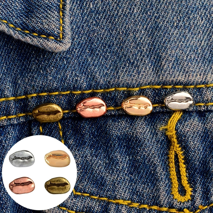 Men Women Coffee Bean Brooch Lapel Pin Denim Collar Shirt Badge Jewlery Decor Image 1