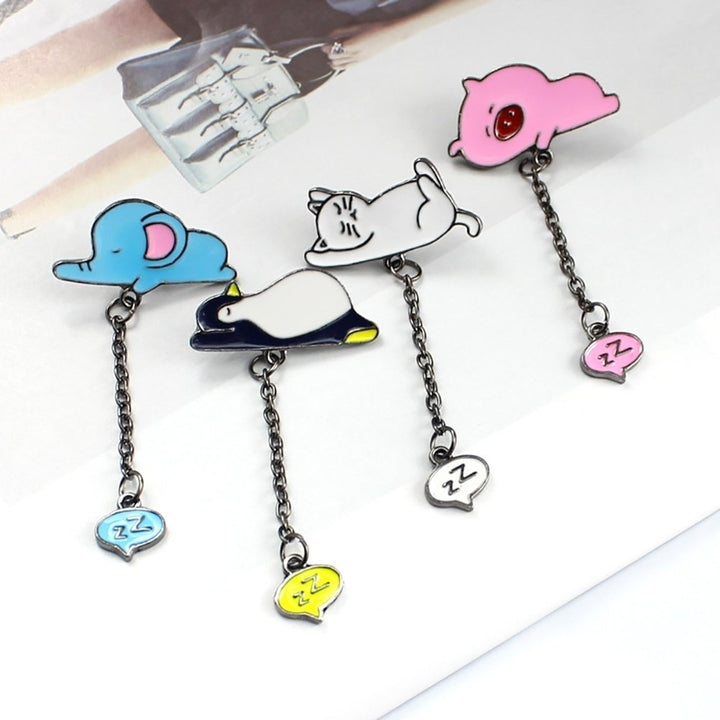 Fashion Unisex Sleep Pig Cat Brooch Pin Enamel Coat Jacket Denim Jewelry Decor Image 10