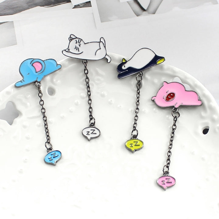 Fashion Unisex Sleep Pig Cat Brooch Pin Enamel Coat Jacket Denim Jewelry Decor Image 11