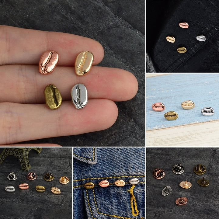 Men Women Coffee Bean Brooch Lapel Pin Denim Collar Shirt Badge Jewlery Decor Image 7