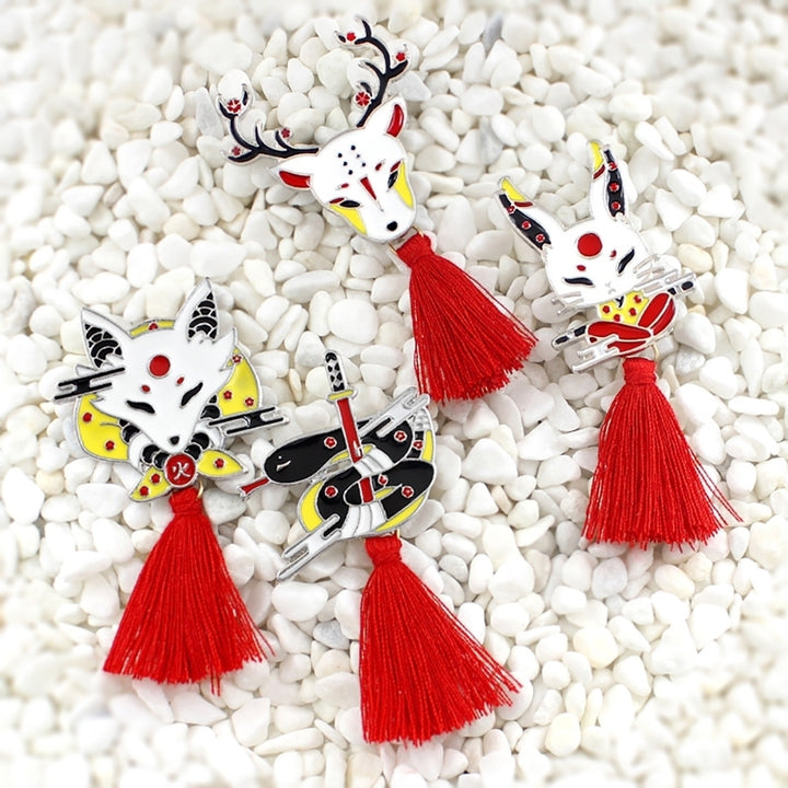 Enamel Unisex Deer Fox Rabbit Tassel Brooch Pin Denim Jacket Jewelry Badge Image 12