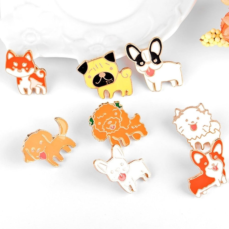 Cute Cartoon Animal Dog Brooch Pin Clothes Accessory Decor Jewelry Enamel Badge Image 1