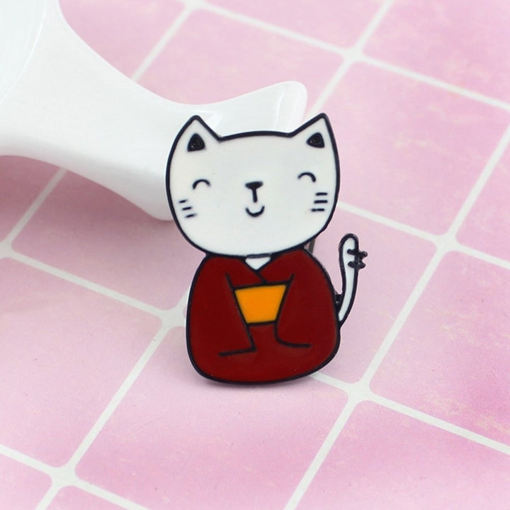 1Pc Unisex Kimono Animal Cat Pattern Enamel Brooch Pin Clothes Badge Jewelry Image 9