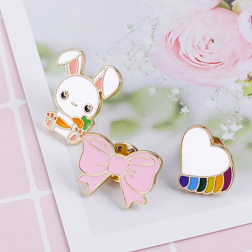 Cute Cartoon Enamel Brooch Pin Animal Rabbit Pattern Clothes Badge Jewelry Decor Image 6