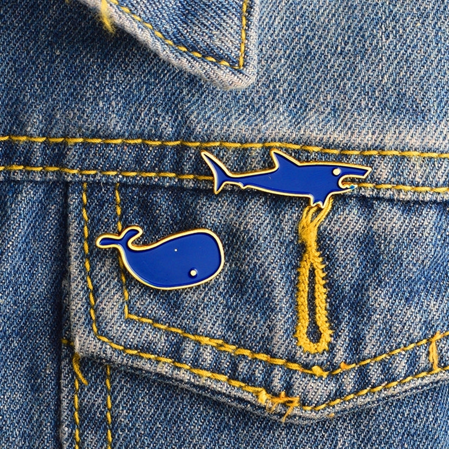 Fashion Unisex Shark Lapel Brooch Pin Badge Enamel Jacket Denim Coat Jewelry Image 1