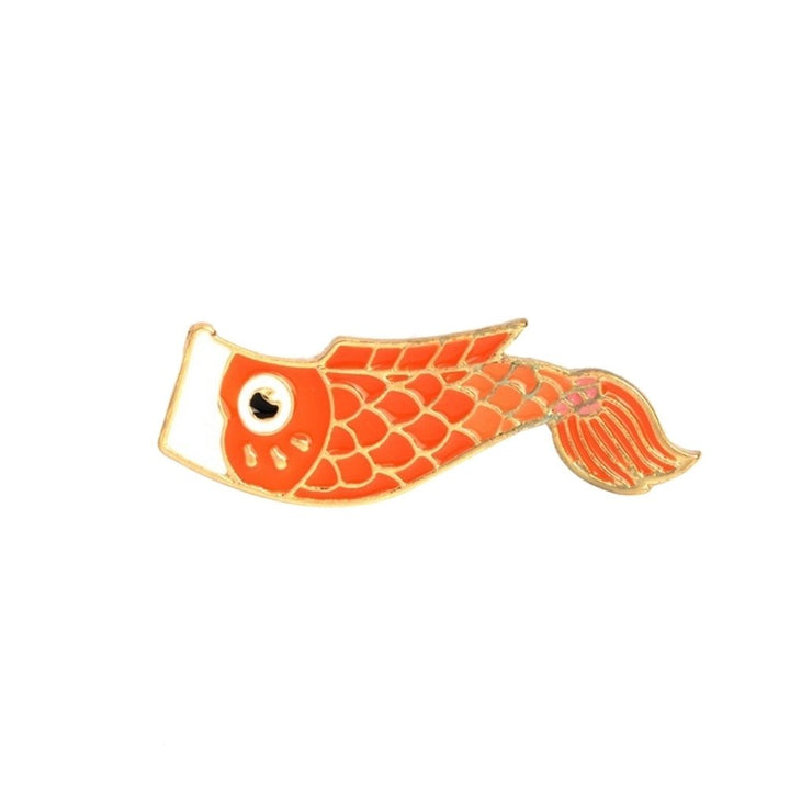 Lovely Colorful Enamel Koi Fish Collar Bade Cartoon Clothes Decor Brooch Pin Image 4