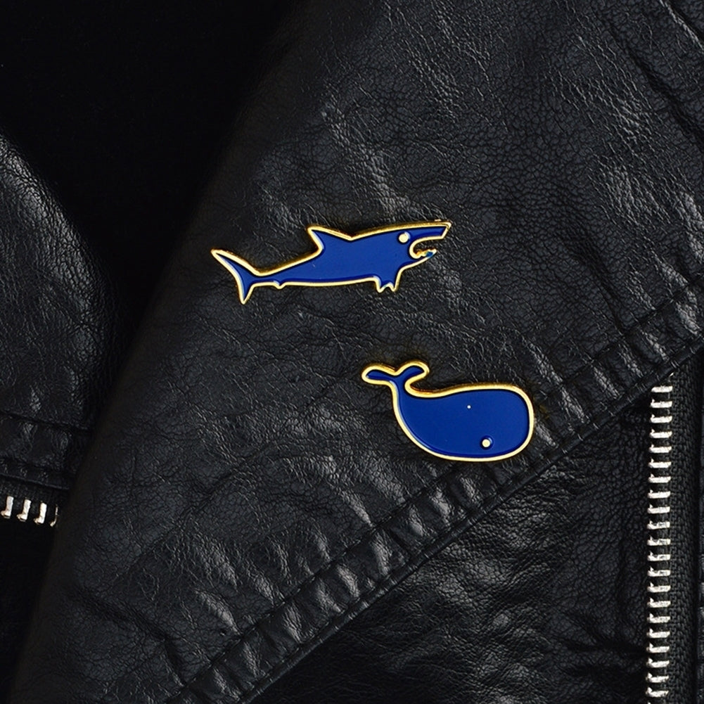 Fashion Unisex Shark Lapel Brooch Pin Badge Enamel Jacket Denim Coat Jewelry Image 4