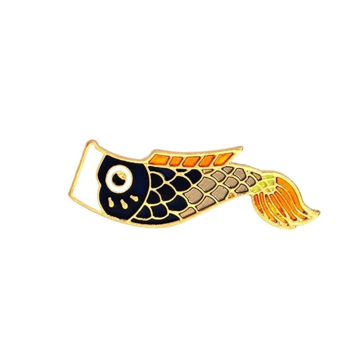 Lovely Colorful Enamel Koi Fish Collar Bade Cartoon Clothes Decor Brooch Pin Image 6