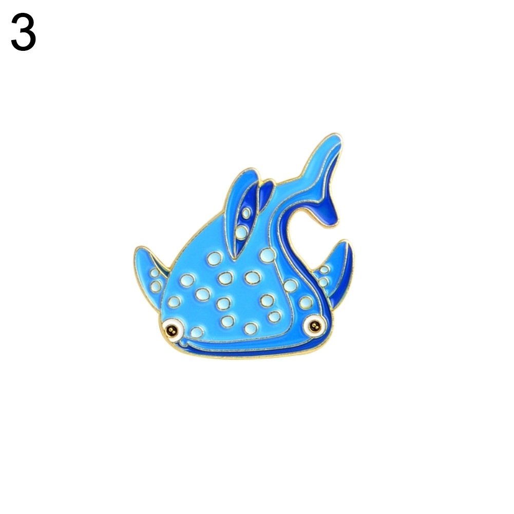 Cute Cartoon Dolphin Shark Whale Fish Enamel Brooch Pin Badge Collar Coat Decor Image 4