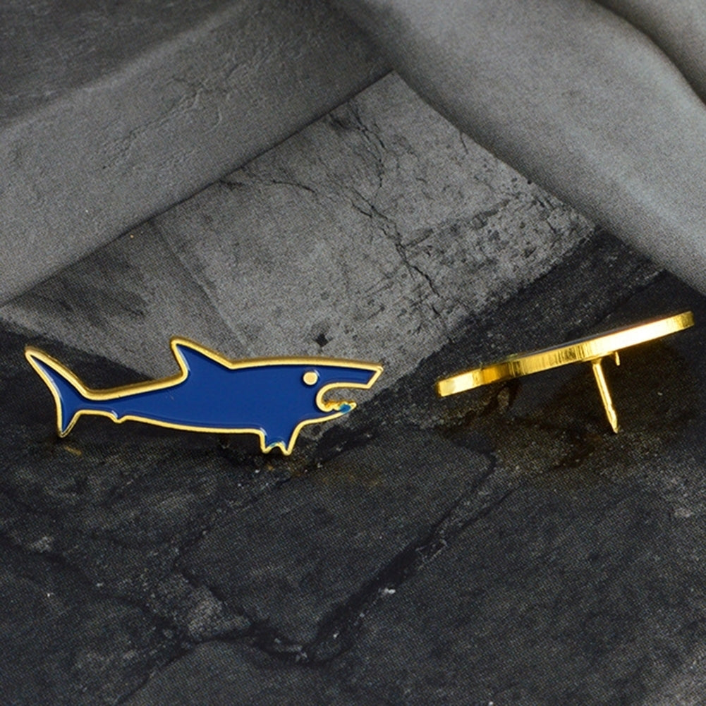 Fashion Unisex Shark Lapel Brooch Pin Badge Enamel Jacket Denim Coat Jewelry Image 6