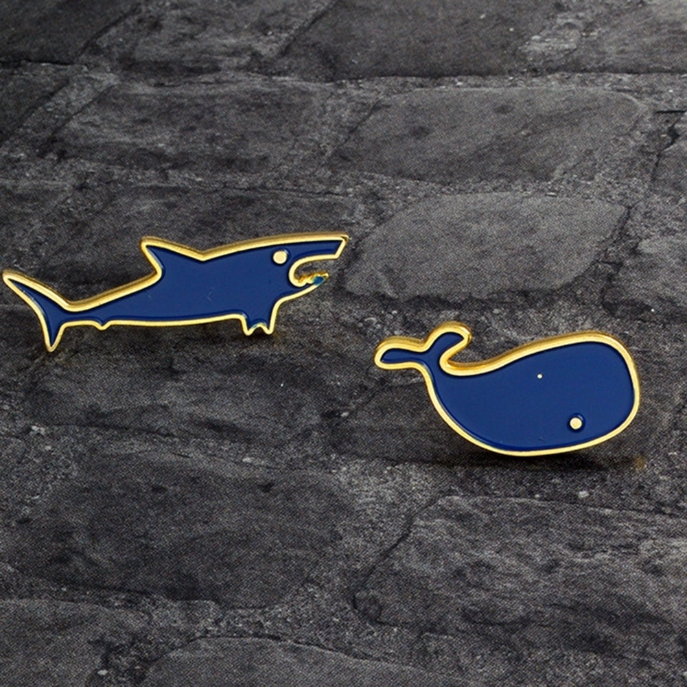 Fashion Unisex Shark Lapel Brooch Pin Badge Enamel Jacket Denim Coat Jewelry Image 8