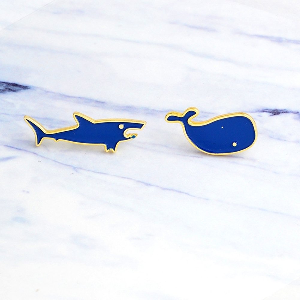 Fashion Unisex Shark Lapel Brooch Pin Badge Enamel Jacket Denim Coat Jewelry Image 10