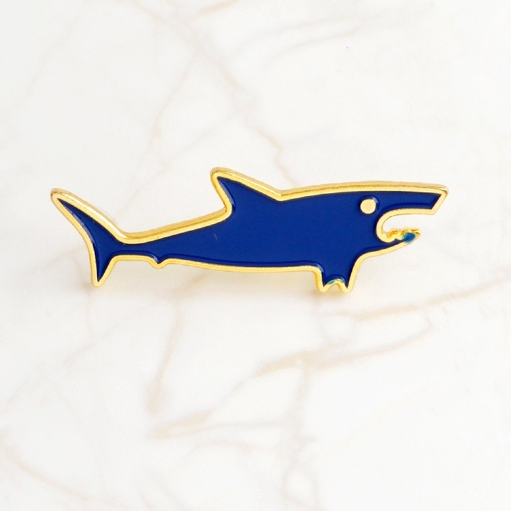 Fashion Unisex Shark Lapel Brooch Pin Badge Enamel Jacket Denim Coat Jewelry Image 12