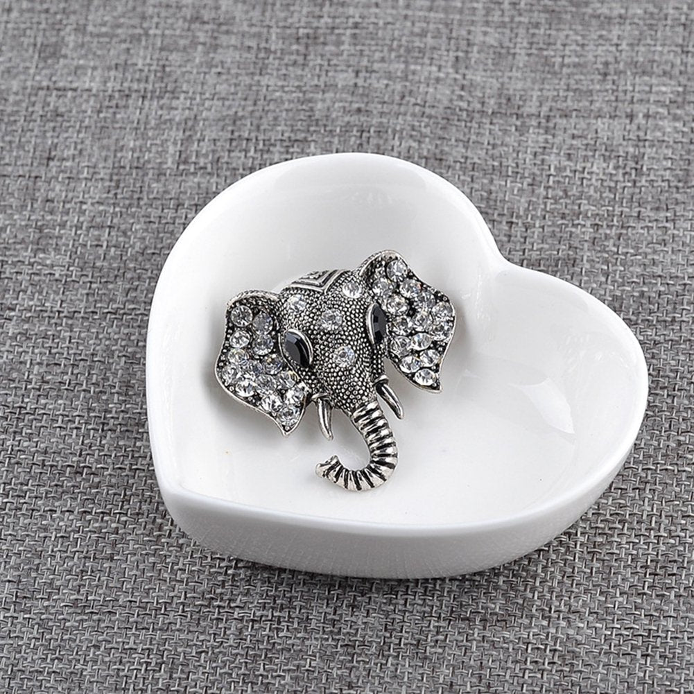 Shining Rhinestones Elephant Head Brooch Pin Garment Hat Collar Decor Badge Image 4